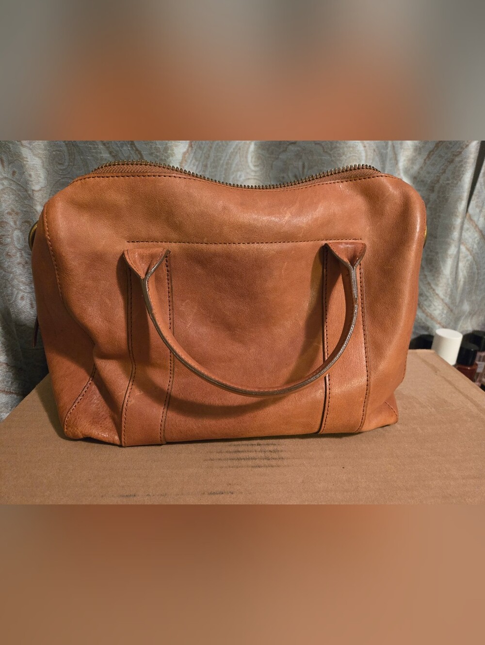 Classic Tan Leather Tote Bag - Everyday Women’s Handbag